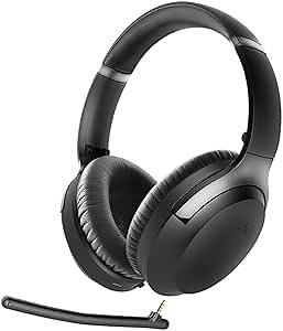 Avantalk Aria Pro 2 - Qualcomm aptX-HD Bluetooth Headphones with Noise Filtering Mic for Clear Calls, Sidetone Functionality, Active Noise Cancelling Wireless Headset for Computer & Laptop
