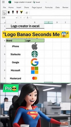 📊Excel में Logo Auto Generate 😱 | Brand Logo Trick in Excel | #excel #exceltips #tech