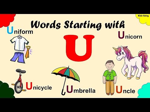 Words Starting With Letter U |Words Beginning with U| Words that starts with U - Kids Entry