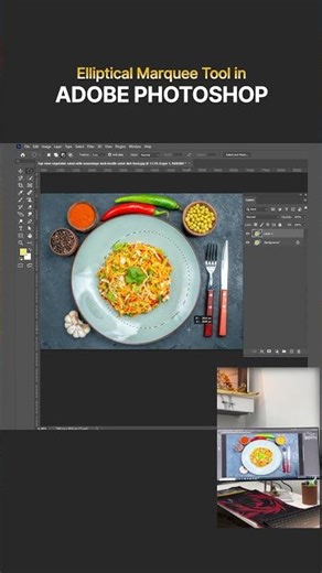 Perfect Circle Selection In Photoshop!|Master the Elliptical Marquee tool⚡️#shorts #adobephotoshop