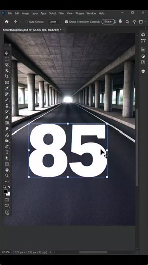 Naushad.Academy on Instagram: "Adobe photoshop 2025 tips-Create realistic text on the road surface #PhotoshopTips #photoshoptricks . . . . Credit BY @smart.graphicss"