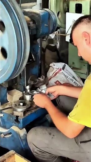 Spoons are being made very easily with machines