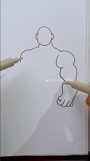 Muscular six pack body easy drawing