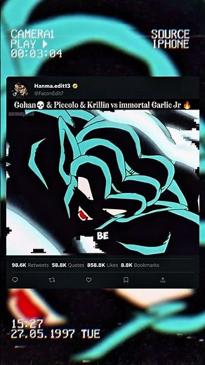 Gohan & Piccolo & Krillin vs immortal Garlic Jr 🔥 #dragonball #gohan #anime