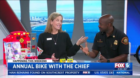 San Diego Fire-Rescue's bike with the chief event and holiday toy drive