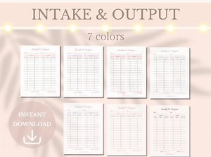 Fluid Intake and Output Tracker Printable Fluid Balance Chart Medical Nurse Planner Intake & Output Log Home Caregiver Hydration Tracker - Etsy
