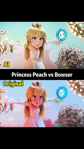 The epic battle of Princess Peach VS. Bowser! #meboom #meboomai #supermario #princesspeach #anime #animation #ai #restyleme