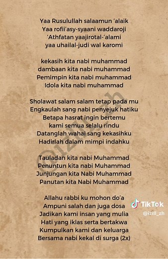 Lirik Sholawat Nabi Muhammad untuk Kita Semua