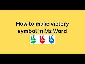 How to make victory symbol in Ms Word