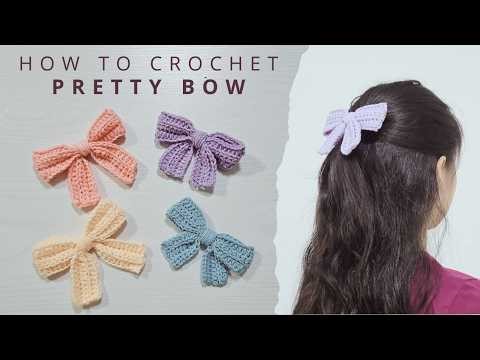 Crochet Pretty Hair Ribbon Bow in 30 Minutes! Easy Beginner Tutorial
