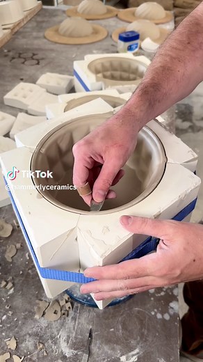 Casting and assembling my newest mold design. It will become a porcelain bonsai/succulent planter.