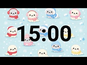 15-Minute Cute Winter Seal Timer ❄️ Cozy Focus Countdown