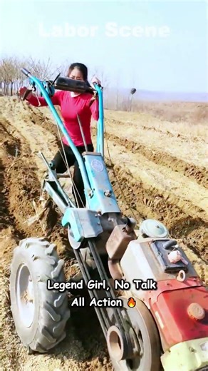 Insane! Village Girl Drives Walking Tractor, Everyone Shouts Awesome 🔥