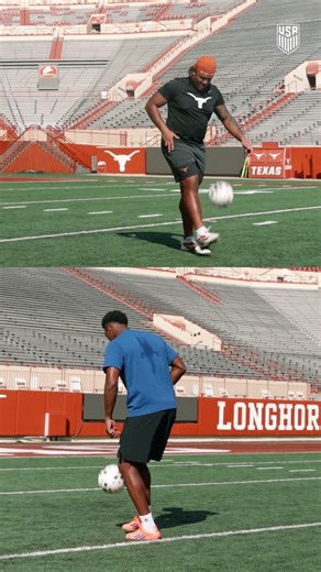 KEEP UP CHALLENGE: #USMNT defender Alex Freeman vs. Texas defensive tackle Hero Kanu! ⚽️🆙