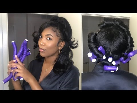 Quick Flexi Rods & Pin Curls TUTORIAL on Straightened/Flat Ironed Natural Hair 😱 | Kaila2Times