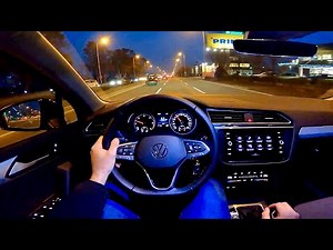 New Volkswagen Tiguan 2021 (Facelift) - night POV test drive (Life, 2.0 TDI)