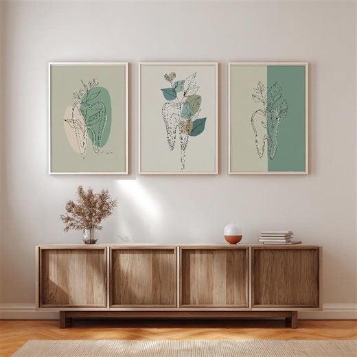 Dental Office Decor Set of 20 Abstract Tooth Line Art Prints (digital Download) - Etsy Australia
