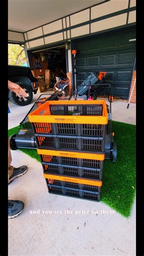 VEVOR Plastic Collapsible Storage Basket, 45L 3 Packs, Folding Stackable Storage Containers/Bins with Handles, Large Heavy Duty Containers for Clothes, Toys, Books, Snack, Shoes and Grocery Organizing Box Organiser