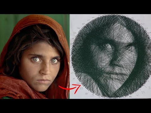 Portrait design with string art