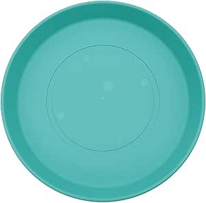 The HC Companies Round Prima Flower Pot Saucers - Plastic Plant Saucer for Outdoors & Indoors - Traditional Plant Pot Trays for Water Drainage -Durable Plant Tray (14-inch Dusty Teal, Pack of 1)