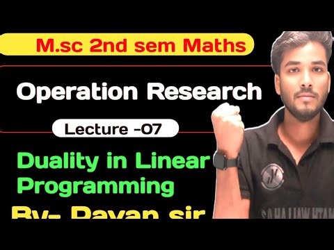 Operation Research/ Duality in L.p.p / Primal to Dual / Methods to Convert a l.p.p into its Dual