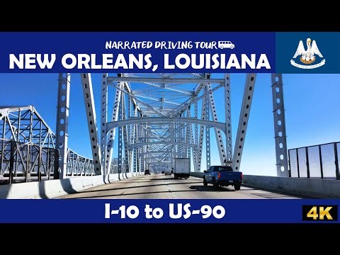 🚗 I-10 to US-90, New Orleans, Louisiana ⚜️ | 4K Drive