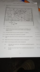 1.5.1 What is a synoptic weather map?1.5.2 (Choose the correc... | Filo