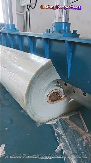 Watch Massive Plastic Film Roll Get Sliced Cleanly
