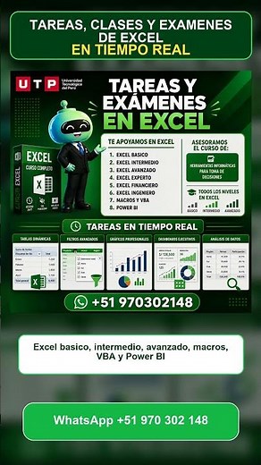 TAREAS CLASES Y EXAMENES DE EXCEL EN TIEMPO REAL | WhatsApp