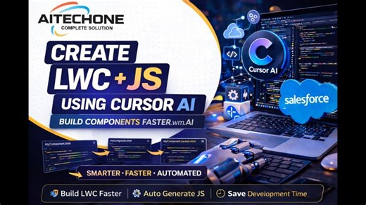 🚀 Create LWC, JavaScript, Apex Test Class Using Cursor AI | Salesforce AI Development | AITECHONE