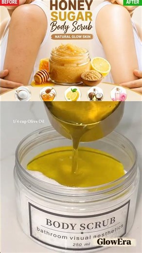 Honey 🍯 sugar body scrub #bodyscrub #skincare #scrub #honey #lemmon #oliveoil #skin