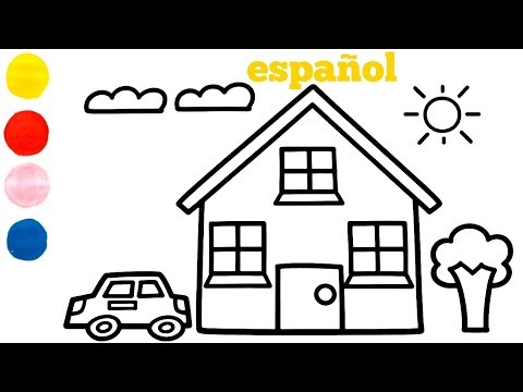 Cómo dibujar y colorear una casa de vacaciones para niños
