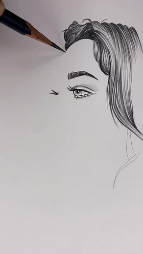 Pencil Drawing of a Serene Woman's Portrait