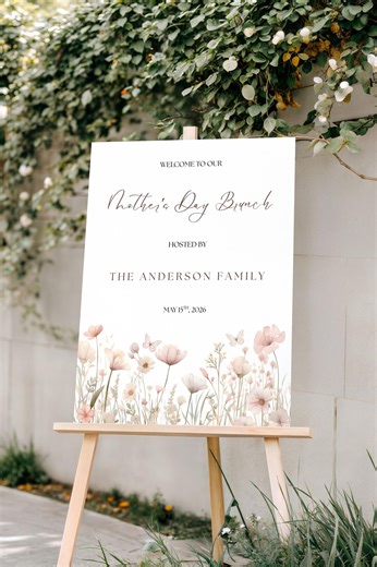 Mother's Day Brunch Sign, Custom Welcome Board Templates, Digital Download - Etsy