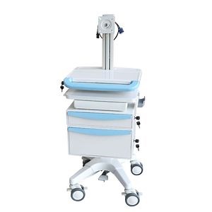 [Hot Item] Customized Hospital Furniture Mobile Multi-Purpose Adjustable Wireless Nursing Computer Workstation Trolley
