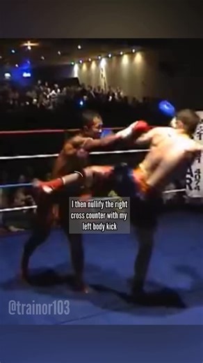 Damien Trainor on Instagram: "In this video, you’ll see that I draw my opponents teep out by edging forward. I then parry their teep with my lead arm. As you gain more experience in training, you’ll learn how to control your kicks even when they miss. That’s why you’ll notice Rungchai doesn’t lose much position after I parry his kick. Defending the front kick with my lead arm does leave me vulnerable to a straight right hand. With that in mind, I intercept his right cross with my left body kick.
