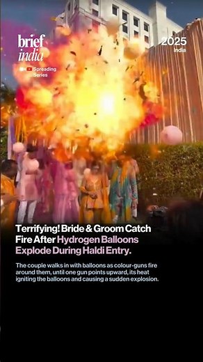 Viral Wedding Trend Turns Nightmare: Hydrogen Balloons Explode During Delhi Haldi Entry.