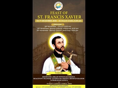 FEAST OF ST. FRANCIS XAVIER