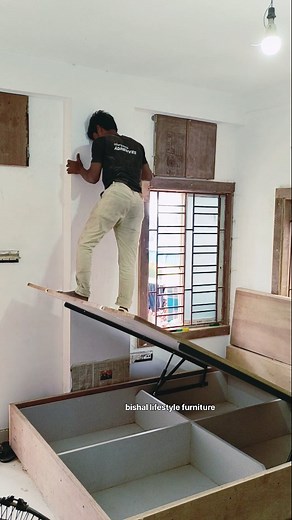 Bed hydrolic fittings installation #carpenter #furniture #interiordesign #work #viralvideos #viral #furnituredesign #viralpost #furnituredesign | Bishal lifestyle furniture