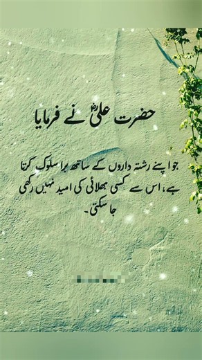 حضرت مولا علی شیر خدا فاتح خیبر رضی اللہ تعالیٰ عنہ کا فرمان مبارک ہے کہ جو اپنے رشتہ داروں کے ساتھ.