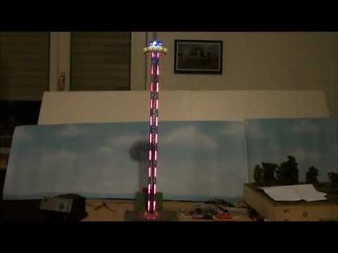 Freefall tower Ligth test Kirmes Faller