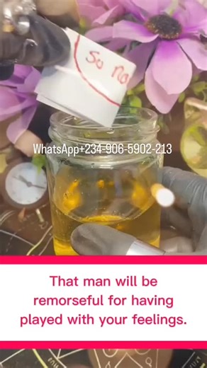 Relationship spirituality on Instagram: "That man will be remorseful for having played with your feelings, don't beg him anymore do this spell and make him suffer for you, you only have to find a piece of paper, and write your name and his name, and enclose it in a circle with red ink, then fold the paper twice toward you in a glass container, then fold the container, put some of your urine and add the paper,seal it well, and take it to a drawer near your bed and keep it there for 3 nights, you