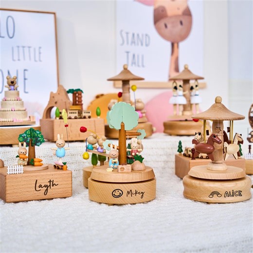Music Box for Kids,personalised Wooden Music Box,engraved Name Music Box, Baby Shower Gift,nursery Decor, Gift for Kid, Newborn Gift - Etsy