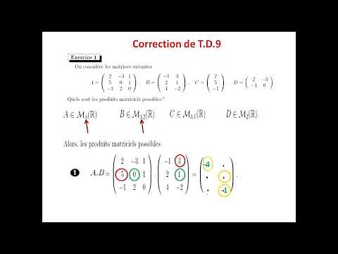Introductory exercise for matrices, calculation of matrix product