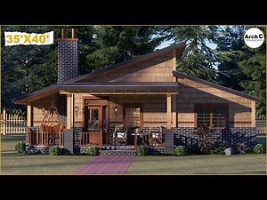 [35'X40' ] The Perfect One-Story Small Cabin for Retirement- Living Comfortable And Safe!