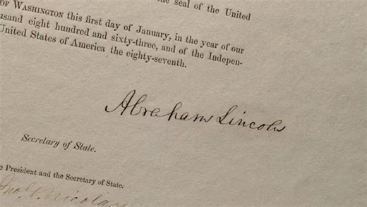 Rare Copy of Emancipation Proclamation Signed By Abraham Lincoln To Be Auctioned