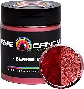 Eye Candy Pigments Premium True Red Mica Powder - Senshi Red (25gr) - for Epoxy, Resin, Soap, Paint, Woodworking, Acrylic Pouring, Bath Bombs, Fishing Lures - DIY Arts and Crafts Additive
