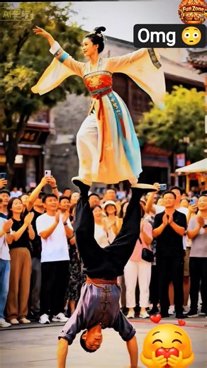 🙆Mind Blowing Balance Stunt in Public Amazing Street Circus Performance🫣#circus #balance #handstand