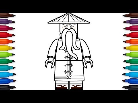 How to draw Lego Ninjago Master Wu from the Lego Ninjago Movie