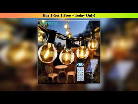 Limited Solar G40 Outdoor String Lights with Remote Controls LED Shatterproof Globe Bulb IP65 Water